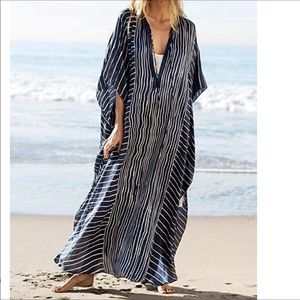 Striped Kaftan Cover Up Dress